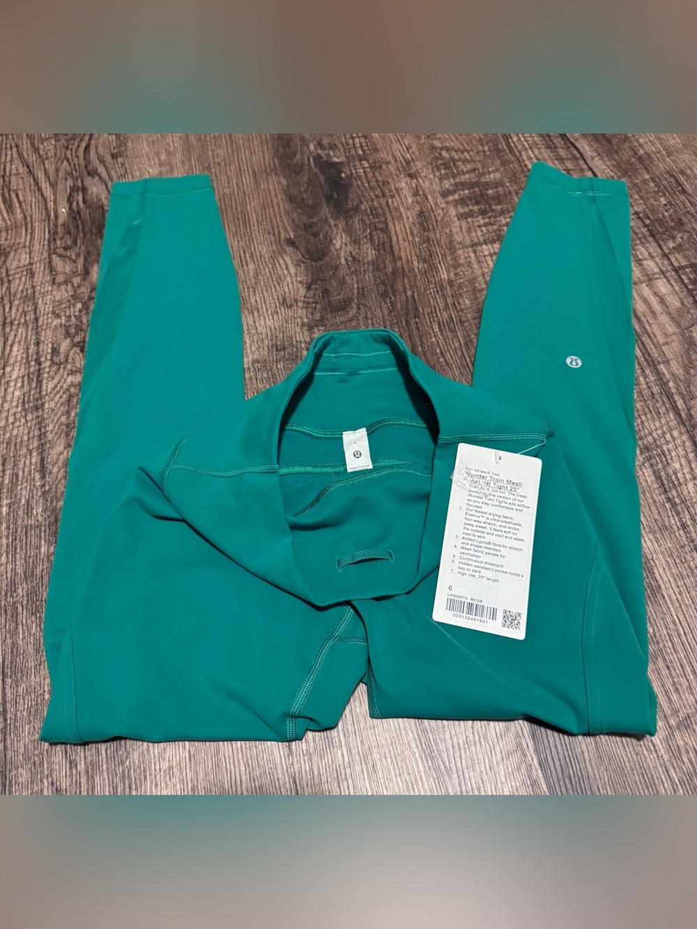 Lululemon Wunder Train Mesh Panel High-Rise Tight 25” - Raceway Green
